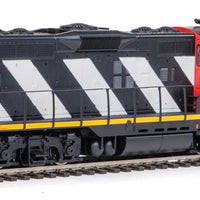 EMD GP9 Phase II with Chopped Nose - ESU(R) Sound and DCC -- Canadian National #4024 (red, black; Large White Stripes, Yellow Sill Stripe