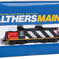 EMD GP9 Phase II with Chopped Nose - ESU(R) Sound and DCC -- Canadian National #4024 (red, black; Large White Stripes, Yellow Sill Stripe