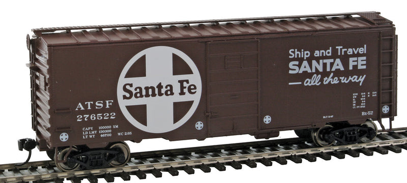 40' PS-1 Boxcar - Ready to Run -- Santa Fe #276522 (Boxcar Red; Ship & Travel, Large Circle/Cross Logo)-1