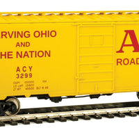 40' PS-1 Boxcar - Ready to Run -- Akron, Canton & Youngstown #3299 (yellow, red, Road of Service Slogan)