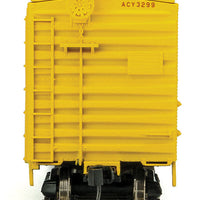 40' PS-1 Boxcar - Ready to Run -- Akron, Canton & Youngstown #3299 (yellow, red, Road of Service Slogan)