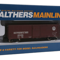 40' Steel Boxcar w/Dreadnaught End, Flat Roof, Wood Running Boards -- Baltimore & Ohio #465366