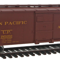 40' Steel Boxcar w/Dreadnaught End, Flat Roof, Wood Running Boards -- Union Pacific(R) #185050 ("Road of the Streamliners"; oxide, yellow)