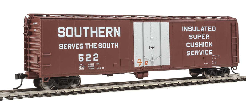 50' PC&F Insulated Boxcar - Ready to Run -- Southern Railway #522 (Boxcar Red, gray door; "...Serves the South" Slogan-1