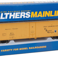 50' PC&F Insulated Boxcar - Ready to Run -- Fruit Grower's Express SCL #593955 (yellow, silver, black)