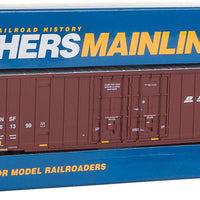 60' High Cube Plate F Boxcar - Ready to Run -- BNSF Railway #761399 (brown, aluminum; Wedge Logo; Conspicuity Markings)