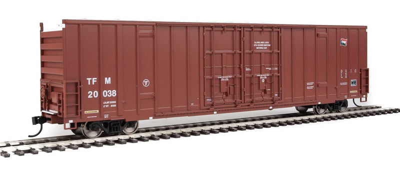 60' High-Cube Plate F Boxcar - Ready to Run -- Transportacion Ferroviaria de Mexico TFM #20038 (Boxcar Red, TFM Logo)-1
