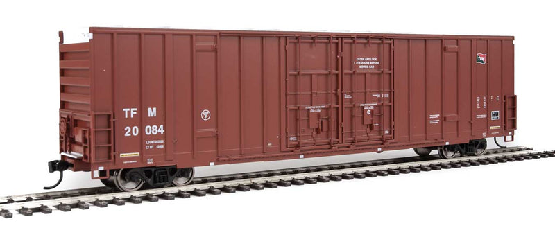 60' High-Cube Plate F Boxcar - Ready to Run -- Transportacion Ferroviaria de Mexico TFM #20084 (Boxcar Red, TFM Logo)-1