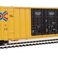 60' High-Cube Plate F Boxcar - Ready to Run -- TTX TBOX #661273 (yellow, black, Red TTX and Next Load Any Road Logos)