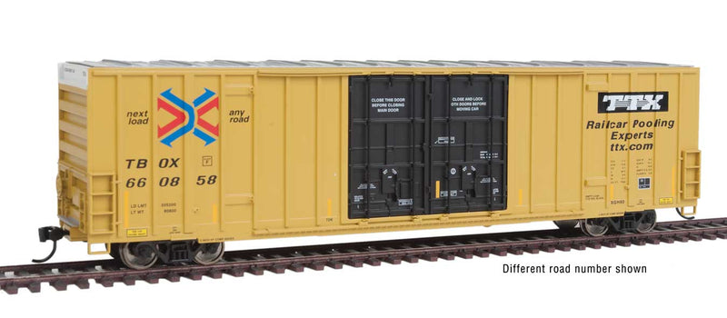 60' High Cube Plate F Boxcar - Ready to Run -- Trailer Train TTX #660900 (white logo)