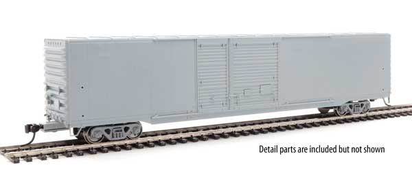 60' Pullman-Standard Auto Parts Boxcar (10' and 6' doors) - Ready to Run -- Undecorated-1