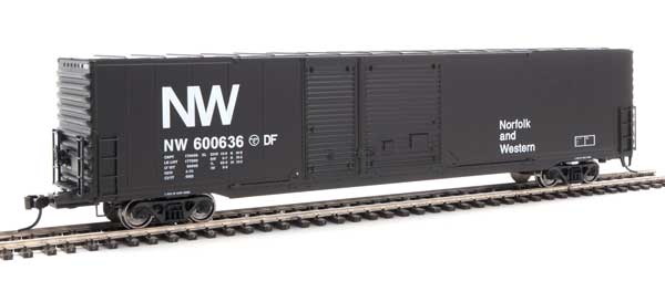 60' Pullman-Standard Auto Parts Boxcar (10' and 6' doors) - Ready to Run -- Norfolk & Western #600636-1
