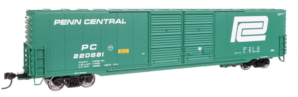 60' Pullman-Standard Double Door Auto Parts Boxcar - Ready to Run -- Penn Central #220681-2