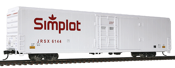 70' Cryogenic Reefer- Ready to Run -- Simplot JRSX #6144 (white, red)