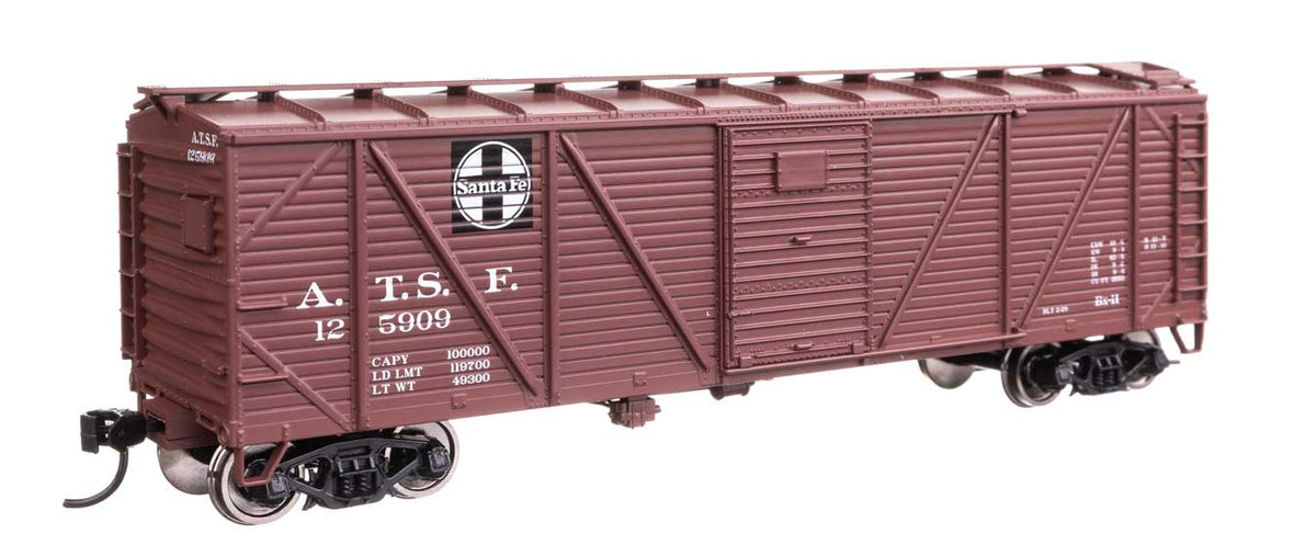 40' ARA Single Sheathed Boxcar with Dreadnaught Ends - Ready to Run -- Santa Fe #125909-2