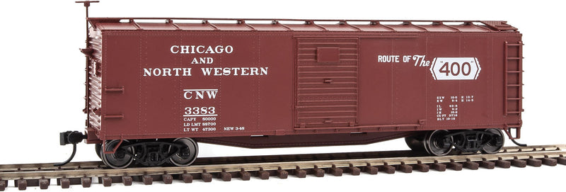 40' Rebuilt Steel Boxcar - Ready To Run -- Chicago & North Western(TM) #3383 (Boxcar Red, "Route of the 400" Slogan)-1