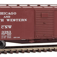 40' Rebuilt Steel Boxcar - Ready To Run -- Chicago & North Western(TM) #3383 (Boxcar Red, "Route of the 400" Slogan)