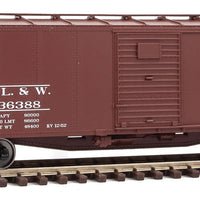 40' Rebuilt Steel Boxcar - Ready To Run -- Delaware, Lackawanna & Western #36388 (Boxcar Red, Phoebe Snow Slogan)