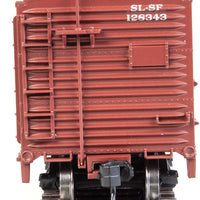 40' Rebuilt Steel Boxcar - Ready To Run -- St. Louis-San Francisco #128343 (Boxcar Red, black; Frisco Coonskin Logo)