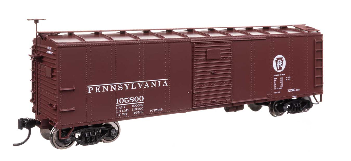 40' Steel Boxcar with Murphy Ends - Ready to Run -- Pennsylvania Railroad #105800-1