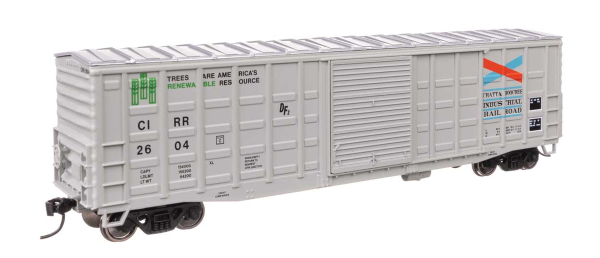 50' Waffle Side Boxcar - Ready To Run -- Chattahoochee Industrial Railroad #2604 (Youngstown Door)-1