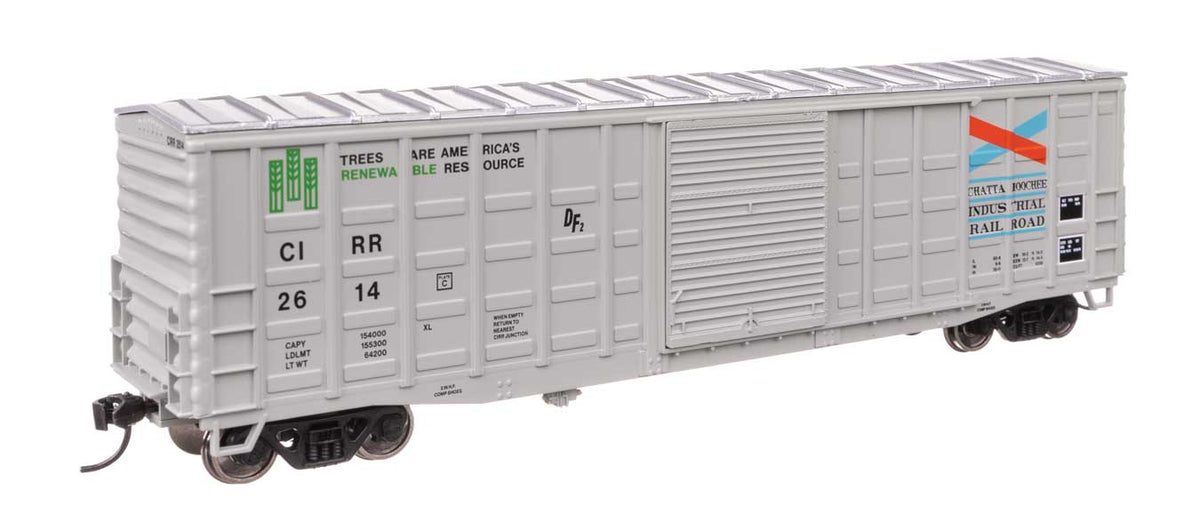 50' Waffle Side Boxcar - Ready To Run -- Chattahoochee Industrial Railroad #2614 (Youngstown Door)-2