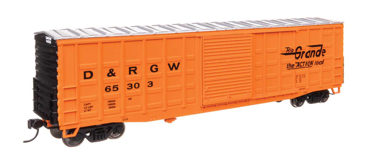 50' Waffle Side Boxcar - Ready To Run -- Denver & Rio Grande Western (TM) #65303 (Youngstown Door)-2