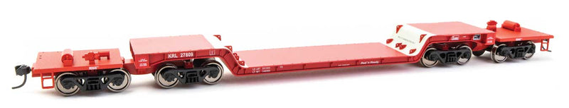 81' 8-Axle Depressed Center Flatcar - Ready to Run -- Kasgro Rail #27809-1