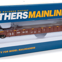 NSC Stand-Alone 53' Well Car - Ready to Run -- BNSF Railway #208093 (brown, Yellow Conspicuity Stripes)