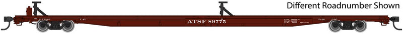 85' General American G85 Flatcar - Ready to Run -- Santa Fe #89824 (Boxcar Red)-1