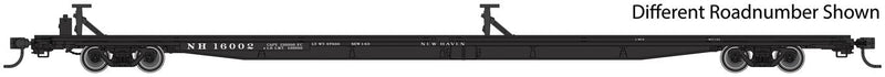 85' General American G85 Flatcar - Ready to Run -- New Haven #16049 (black)-1