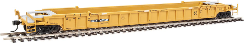 NSC 3-Unit 53' Drawbar-connected Well Car - Ready-to-Run -- TTX 620545 (black logo, white conspicuity stripes)-1