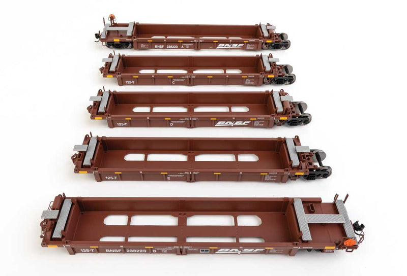 Thrall 5-Unit Rebuilt 40' Well Car - Ready to Run -- BNSF Railway #238223 A-E-1