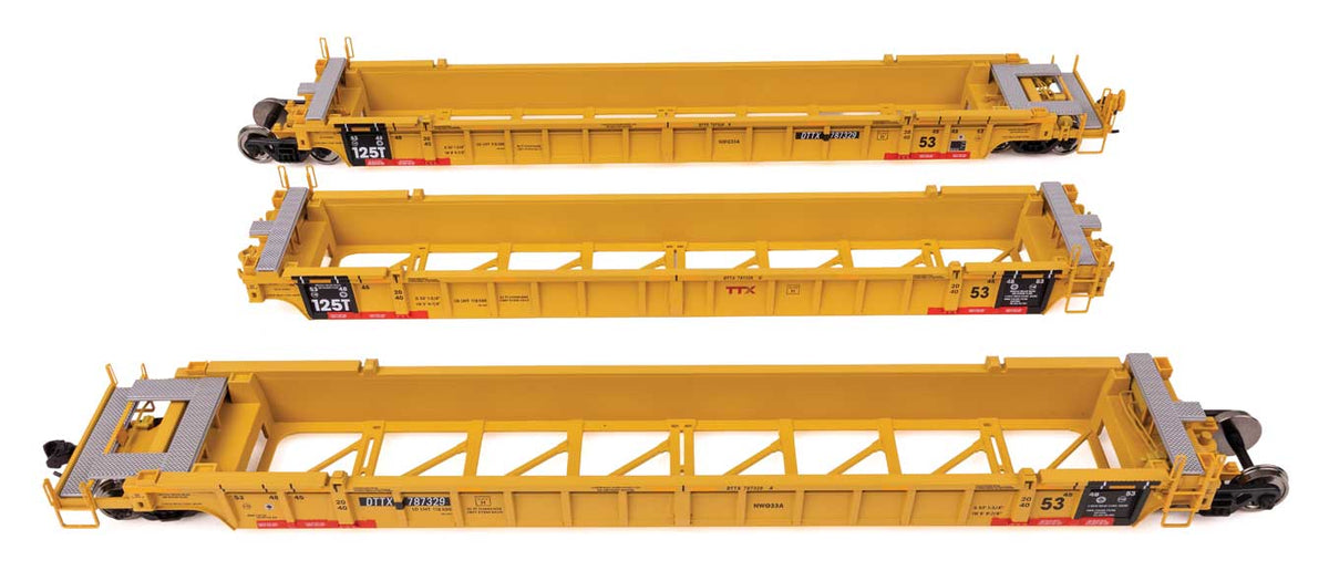 NSC Articulated 3-Unit 53' Well Car - Ready-to-Run -- TTX #787329-1
