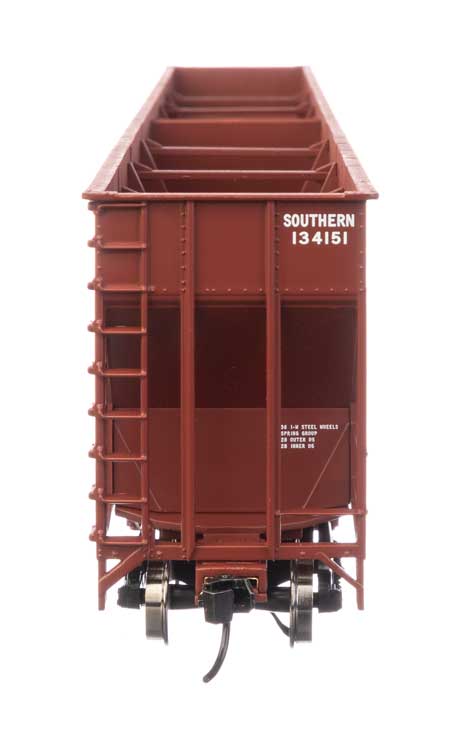 73' Greenville 7,000 Cubic Foot Wood Chip Hopper - Ready to Run -- Southern Railway #134151 (brown)-4