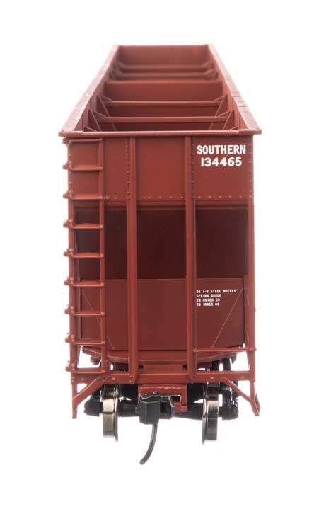 73' Greenville 7,000 Cubic Foot Wood Chip Hopper - Ready to Run -- Southern Railway #134465 (brown)-4