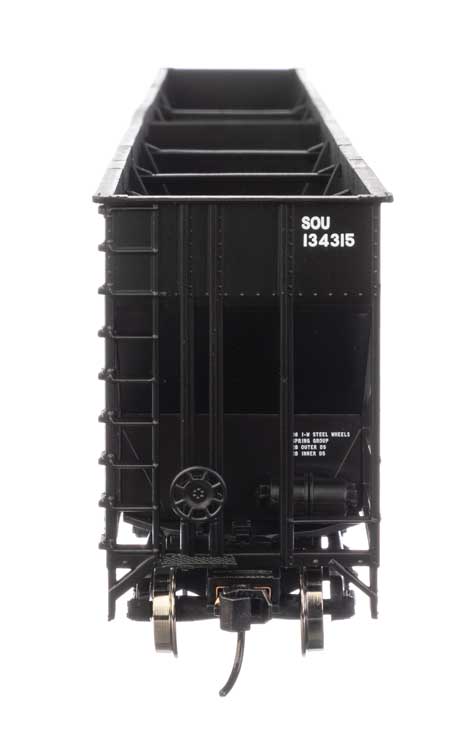 73' Greenville 7,000 Cubic Foot Wood Chip Hopper - Ready to Run -- Southern Railway #134215 (black)-3