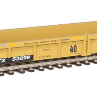 Thrall Rebuilt 40' Well Car - Ready to Run -- TTX DTTX #53298 (yellow, black, large red TTX Forward Thinking logo, yellow