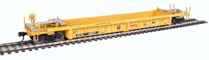 Thrall Rebuilt 40' Well Car - Ready to Run -- TTX DTTX #53037 (yellow, black, small red TTX and Next Road logo, yellow con-1