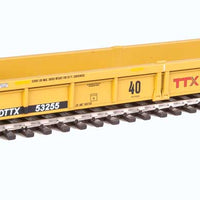 Thrall Rebuilt 40' Well Car - Ready to Run -- TTX DTTX #53255 (yellow, black, small red TTX and Next Road logo, yellow con