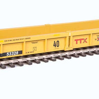 Thrall Rebuilt 40' Well Car - Ready to Run -- TTX DTTX #53328 (yellow, black, small red TTX and Next Road logo, yellow con