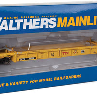 Thrall Rebuilt 40' Well Car - Ready to Run -- TTX DTTX #53328 (yellow, black, small red TTX and Next Road logo, yellow con