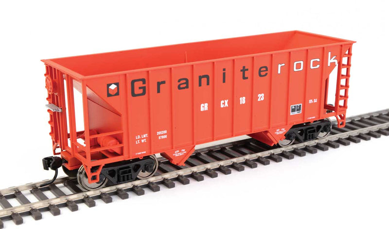 34' 100-Ton 2-Bay Hopper - Ready to Run -- Granite Rock GRCX #1823-1