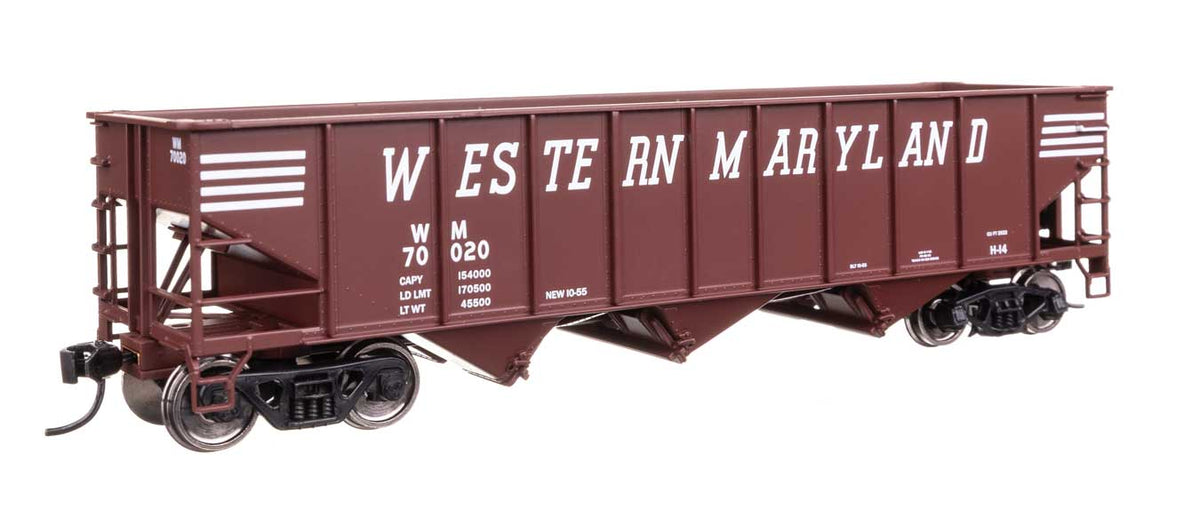 70-Ton AAR 3-Bay Open Hopper - Ready to Run -- Western Maryland #70020-2