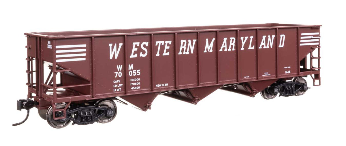 70-Ton AAR 3-Bay Open Hopper - Ready to Run -- Western Maryland #70055-2