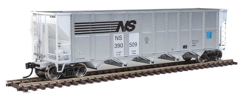 50' RD-4 Hopper 3-Pack - Ready to Run -- Norfolk Southern 2 - 390509, 390551, 390567 (Aluminum, white)-1