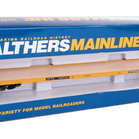 89' Channel Side Flatcar - Ready to Run -- Trailer-Train JTTX #930124 (yellow, black; General Service)