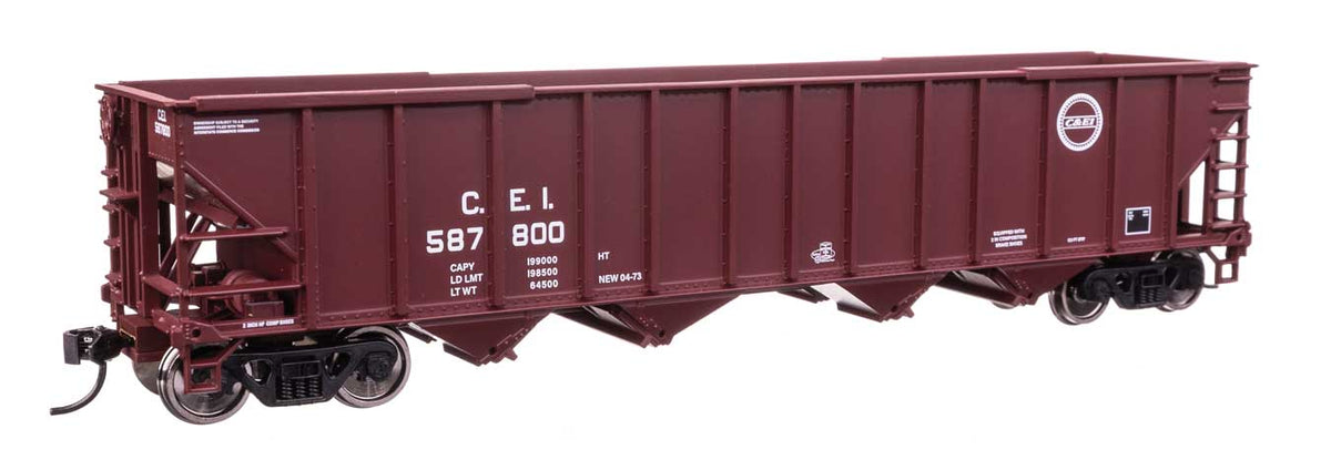 50' 100-Ton 4-Bay Hopper - Ready to Run -- Chicago & Eastern Illinois #587800-1