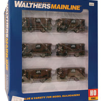 24' Minnesota Ore Car 6-Pack - Ready to Run -- Chicago & North Western(TM) Set #2 (Patched Boxcar Red)