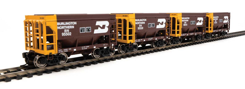 24' Minnesota Taconite Ore Car 4-Pack - Ready To Run -- Burlington Northern #95502, 95530, 95610, 95730-1